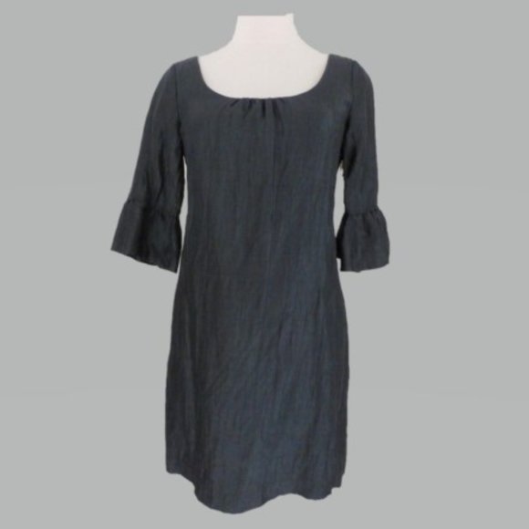 J Crew 4P Slate Gray Dress with Bell Sleeves - Picture 1 of 3